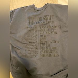 Large Taylor Swift Eras Tour Blue Crewneck